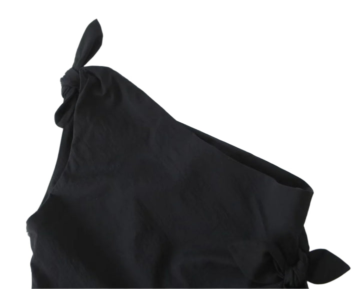 One Shoulder Bow Tie Mini Dress