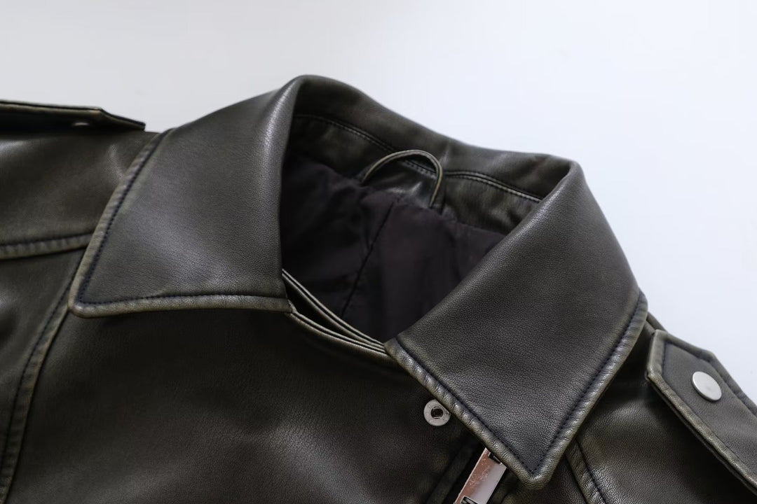 Vegan Leather Biker Jacket