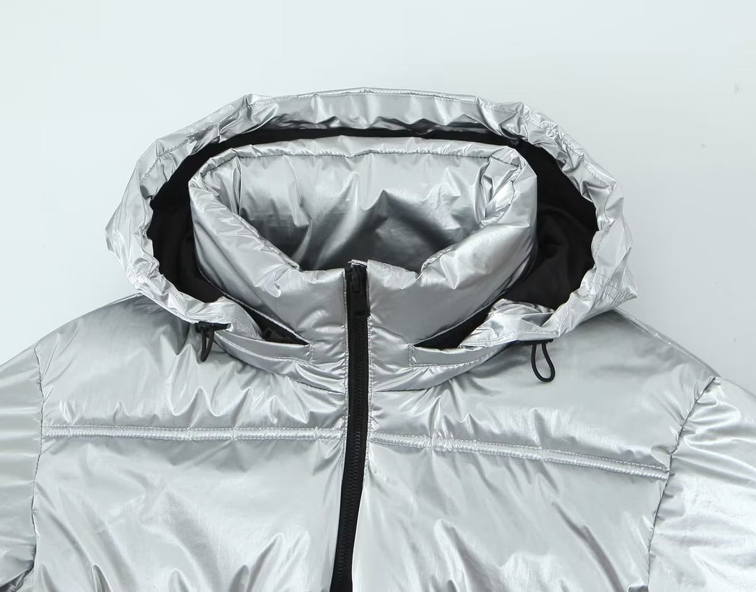 Metallic Puffer Coat