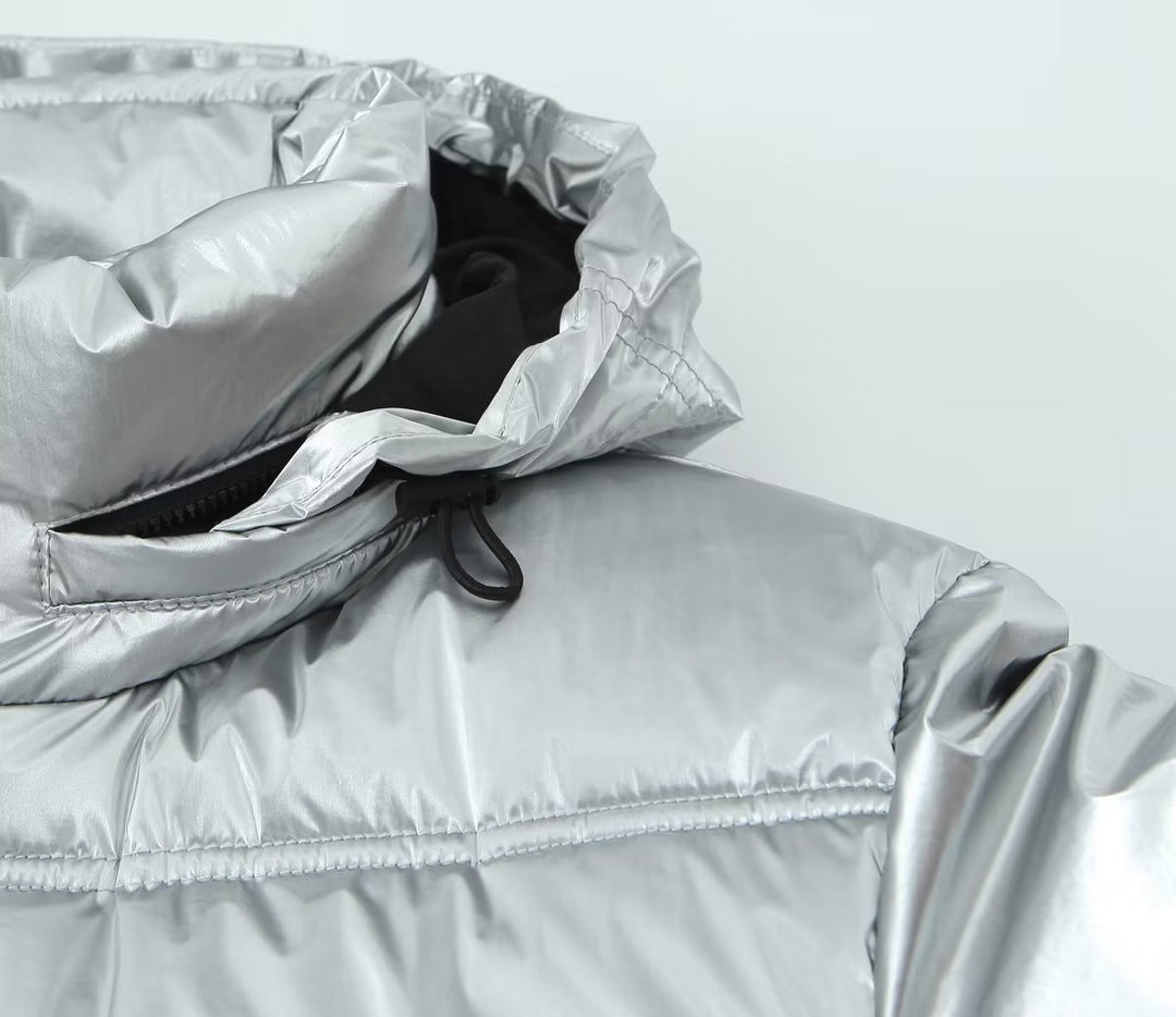 Metallic Puffer Coat