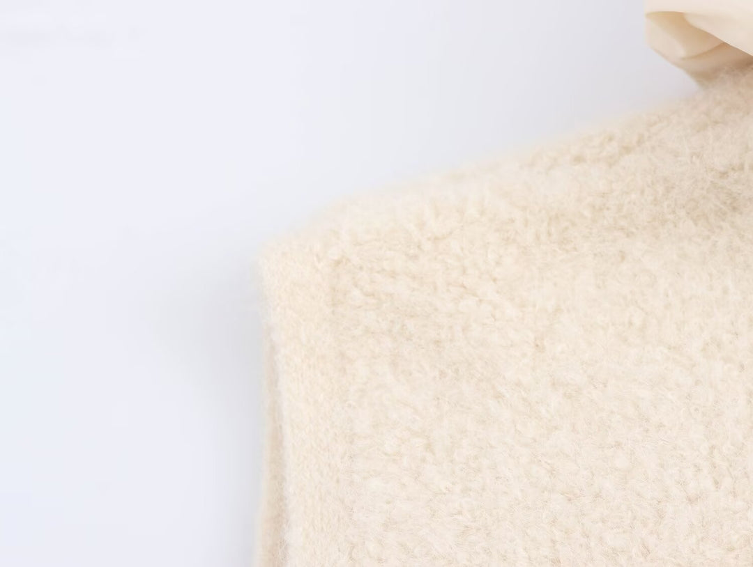 Casual Crop Zipper Hooded Knitted Vest