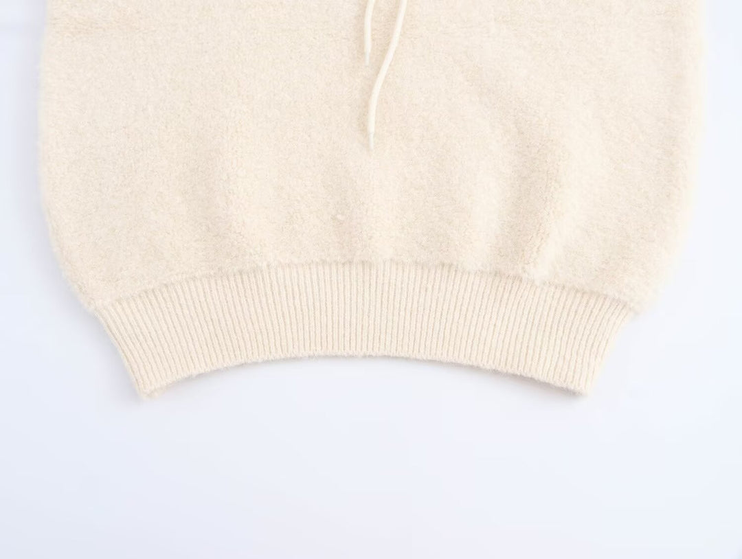 Casual Crop Zipper Hooded Knitted Vest