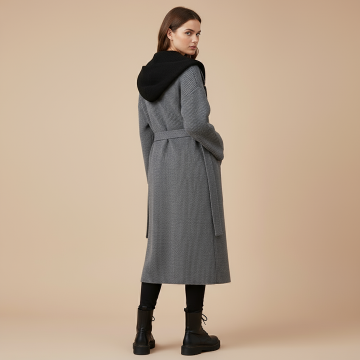 Hooded Two Piece Knitted Coat
