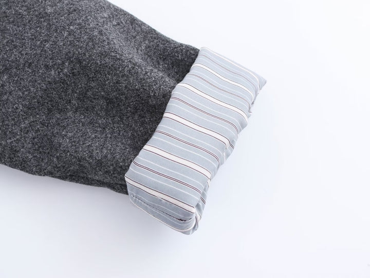 Oversized Vintage Striped Sleeve Cuffed Trench Coat