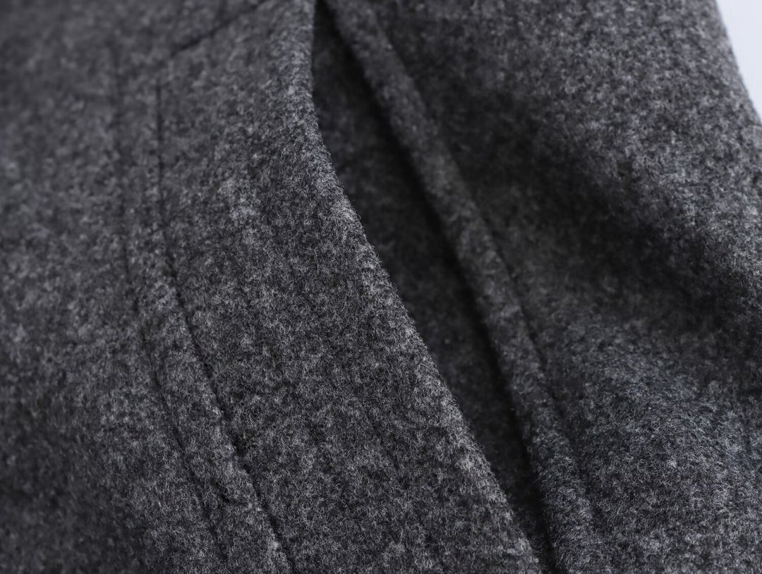 Oversized Vintage Striped Sleeve Cuffed Trench Coat