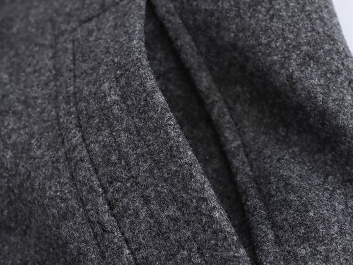 Oversized Vintage Striped Sleeve Cuffed Trench Coat