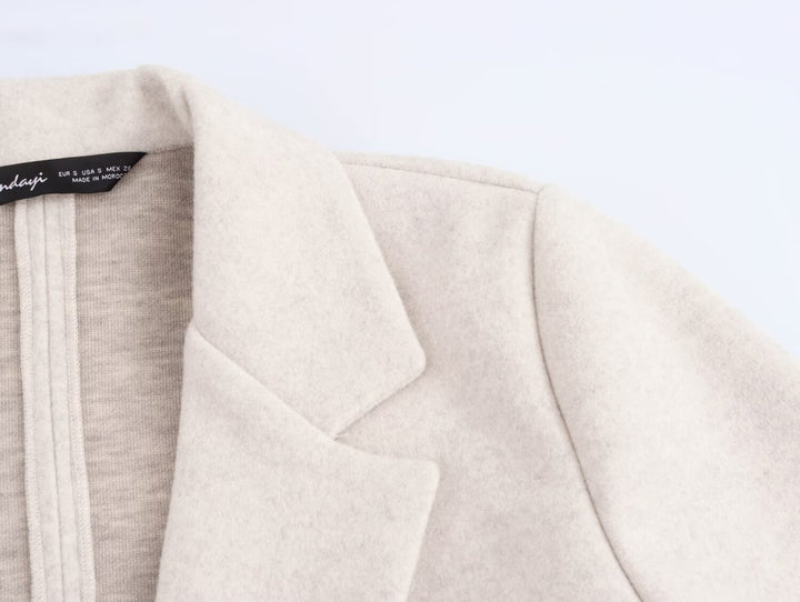 Elegant Ivory One Button Trench Coat