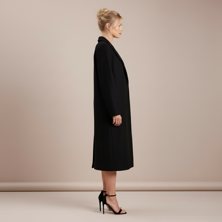 Elegant Ivory One Button Trench Coat