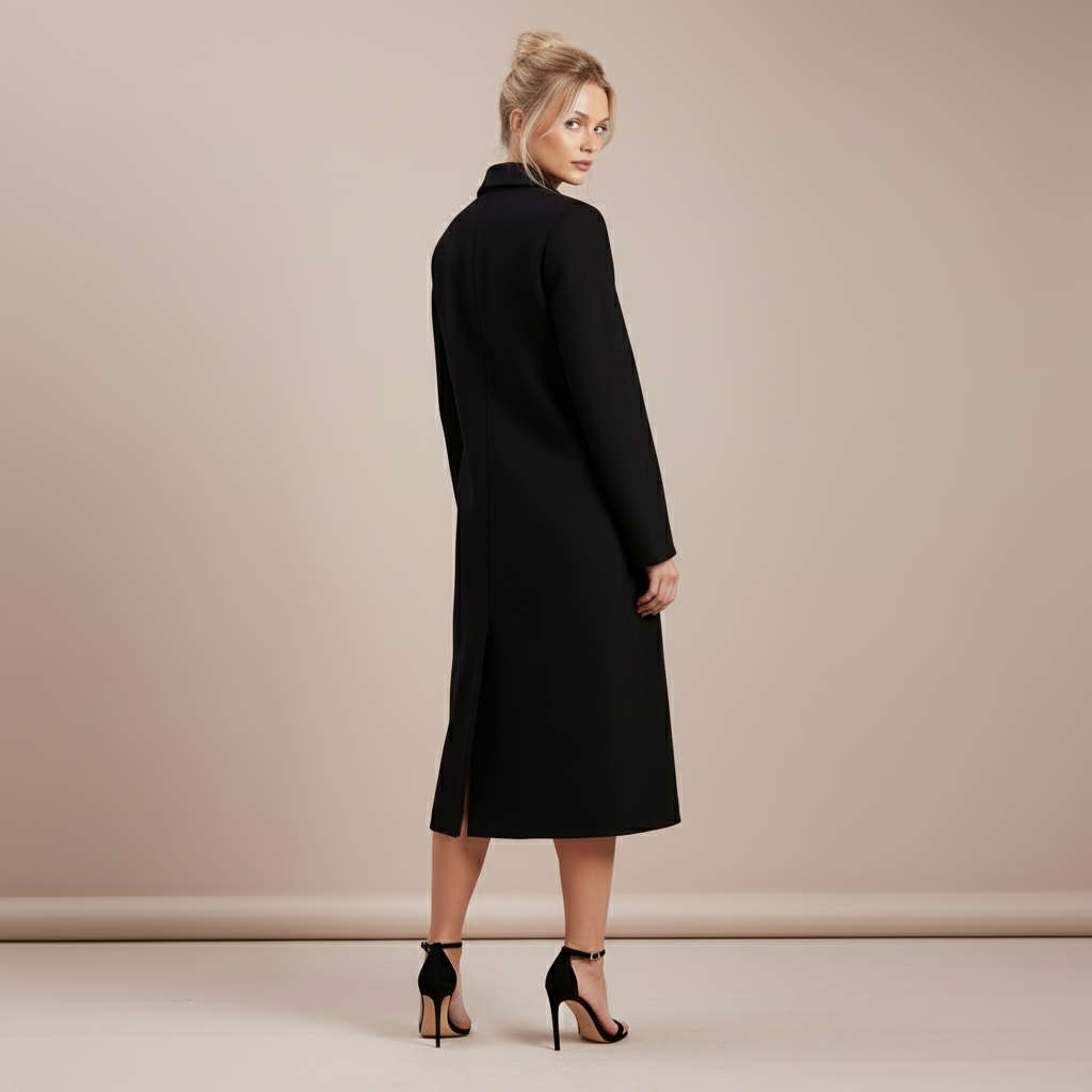 Elegant Ivory One Button Trench Coat