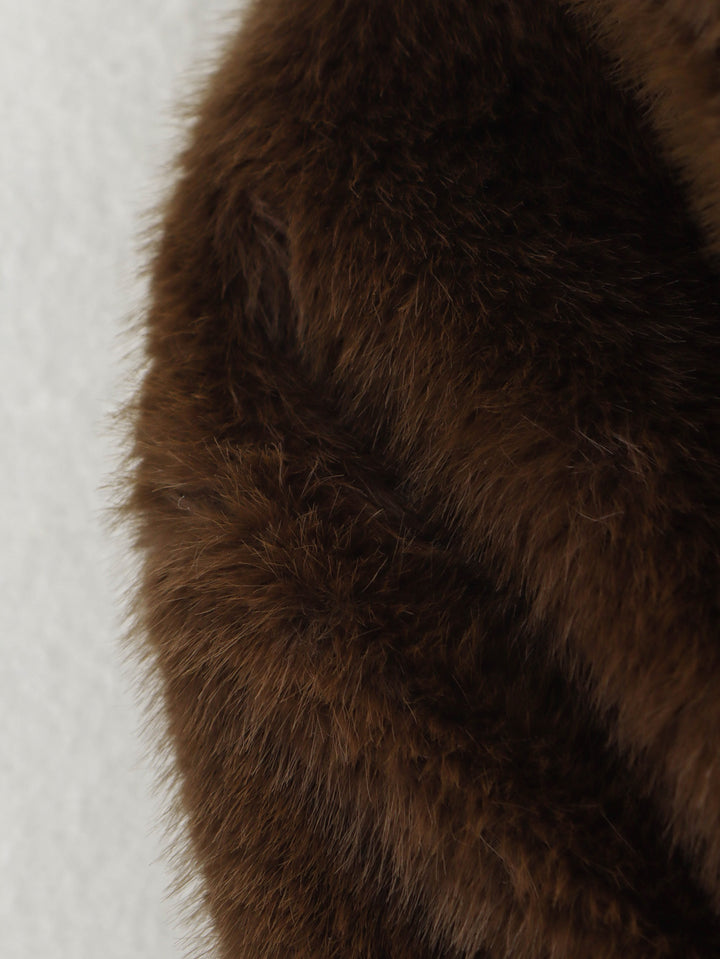 Brown Fluffy Eco Fur Light Weight Coat