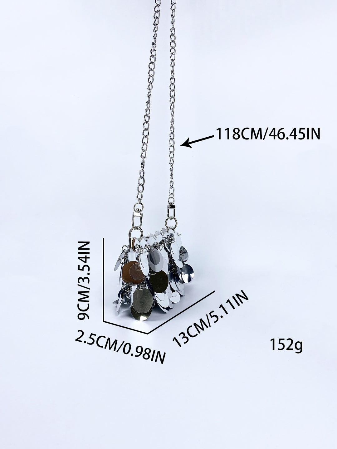 Multi Sized Sequined Chain Shoulder Bag