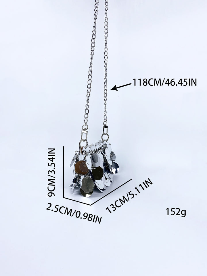 Multi Sized Sequined Chain Shoulder Bag
