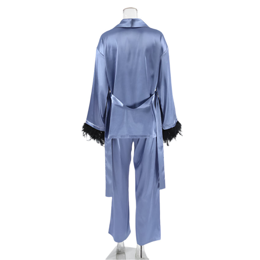 Long Sleeve Feather Pajamas