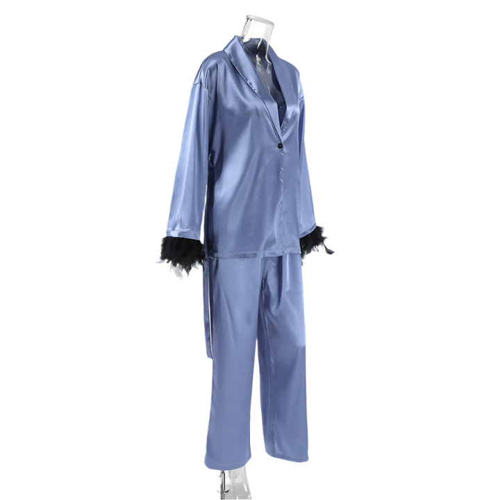 Long Sleeve Feather Pajamas