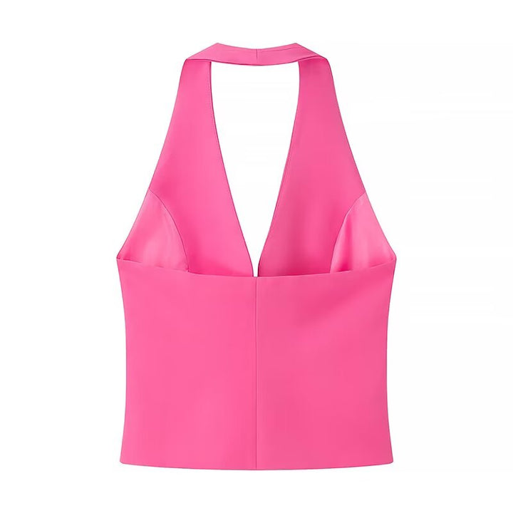 High Pink Halter Camisole Top