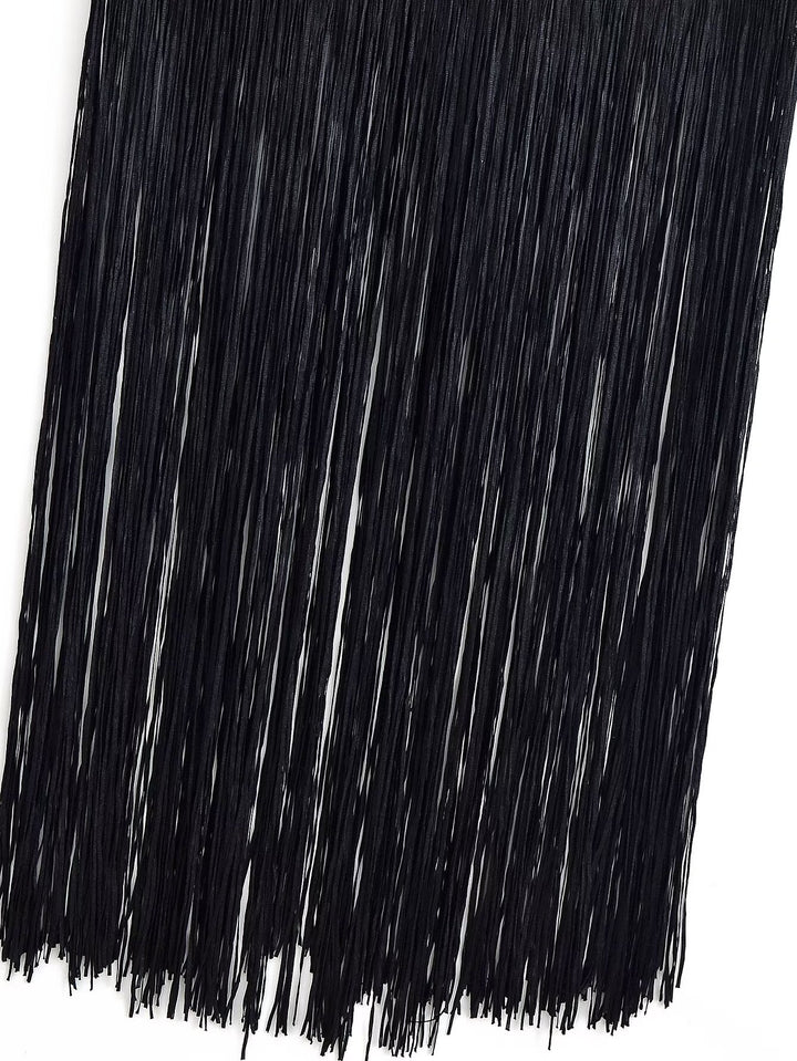 Velvet Tassel Midi Dress