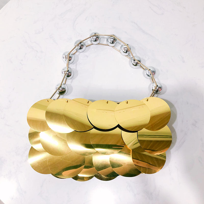 Giant Sequined Small Handmade Handbag