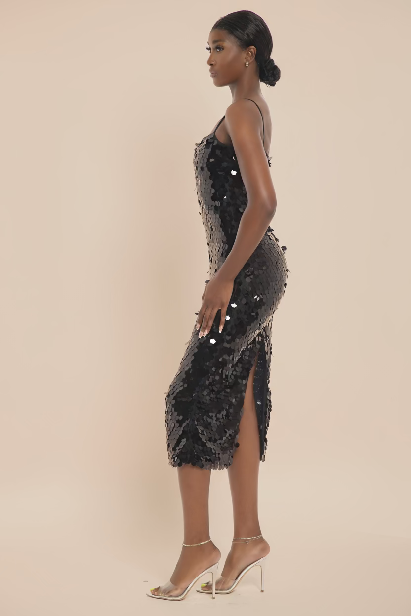 Black Sequin Dress