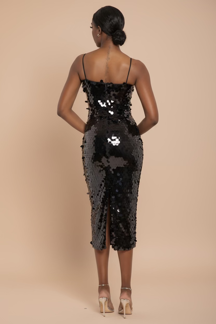 Black Sequin Dress
