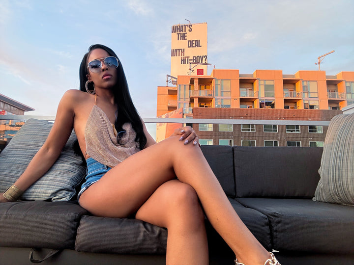 Zebra Print Halter Maxi Dress