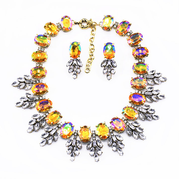Exaggerated Necklace With Matching Earrings