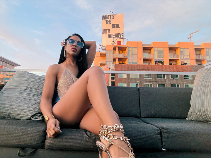 Zebra Print Halter Maxi Dress