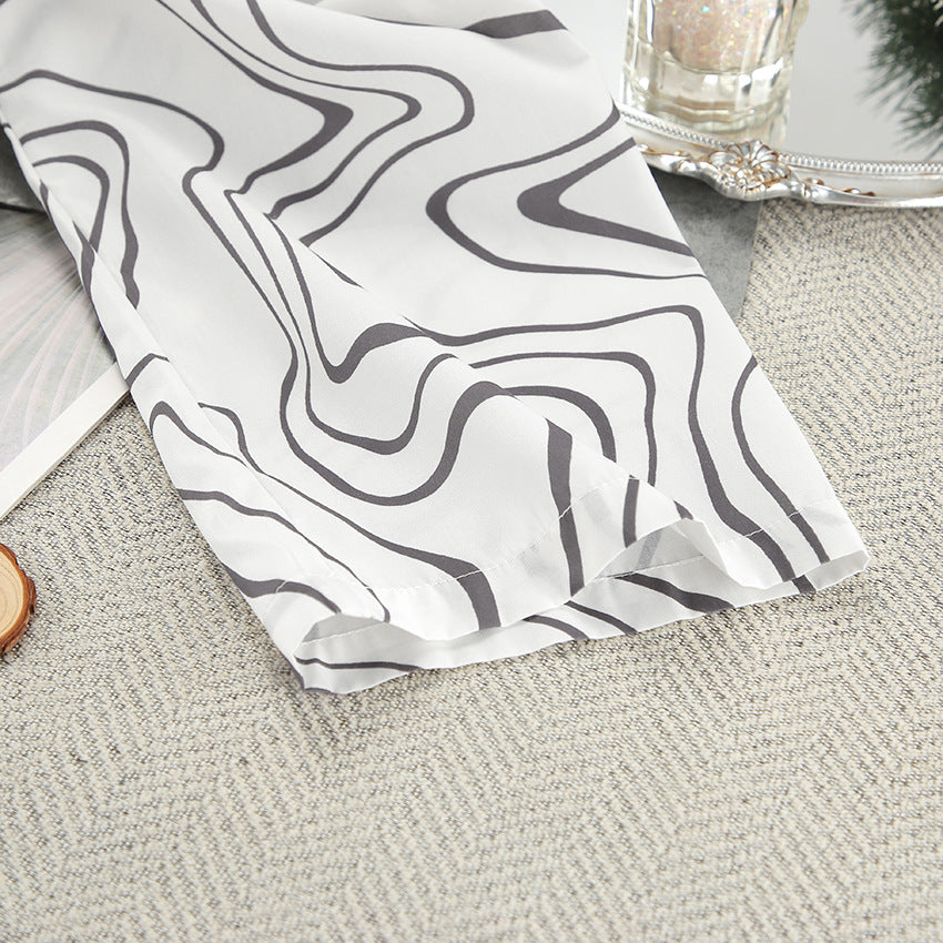 Printed Cardigan Long Sleeve Breathable Pajamas