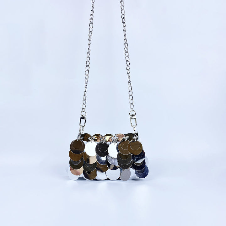 Multi Sized Sequined Chain Shoulder Bag