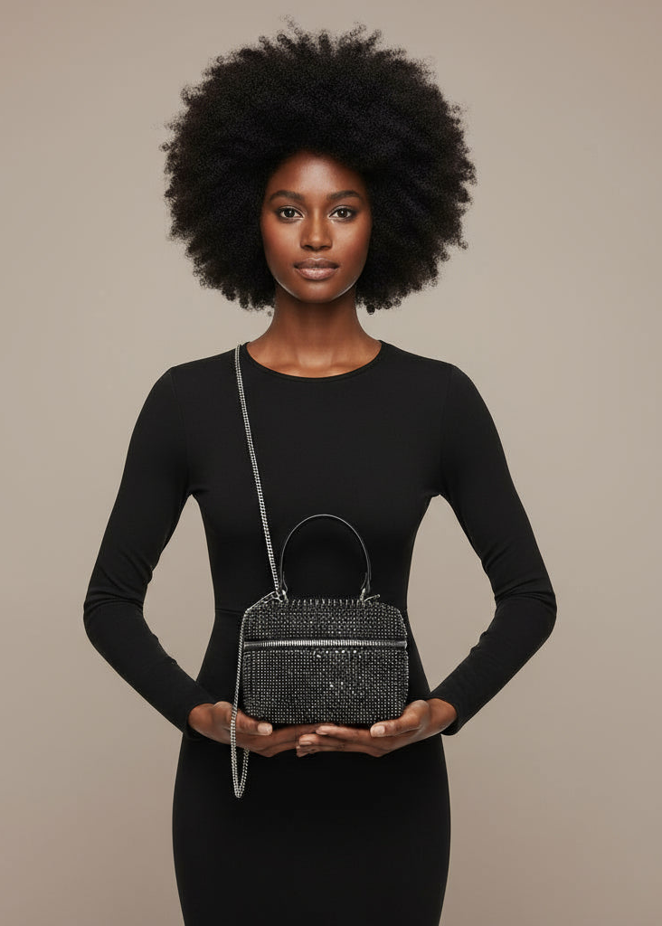 Rhinestone Chain Cosmetic Bag