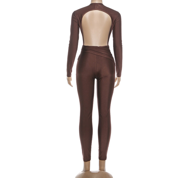 Backless Deep V Plunge Jumpsuit