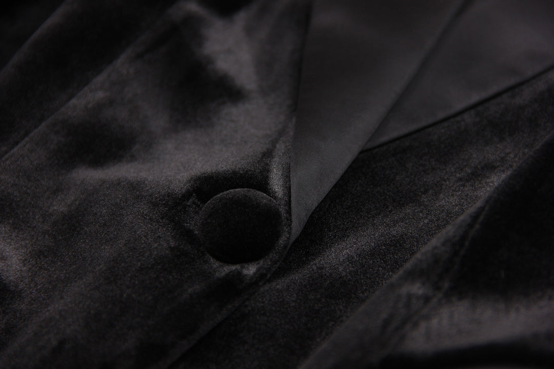 Velvet Ostrich Feather Blazer