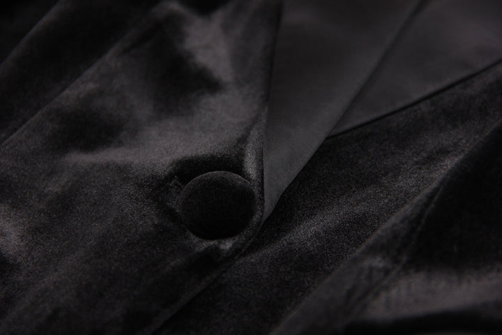 Velvet Ostrich Feather Blazer