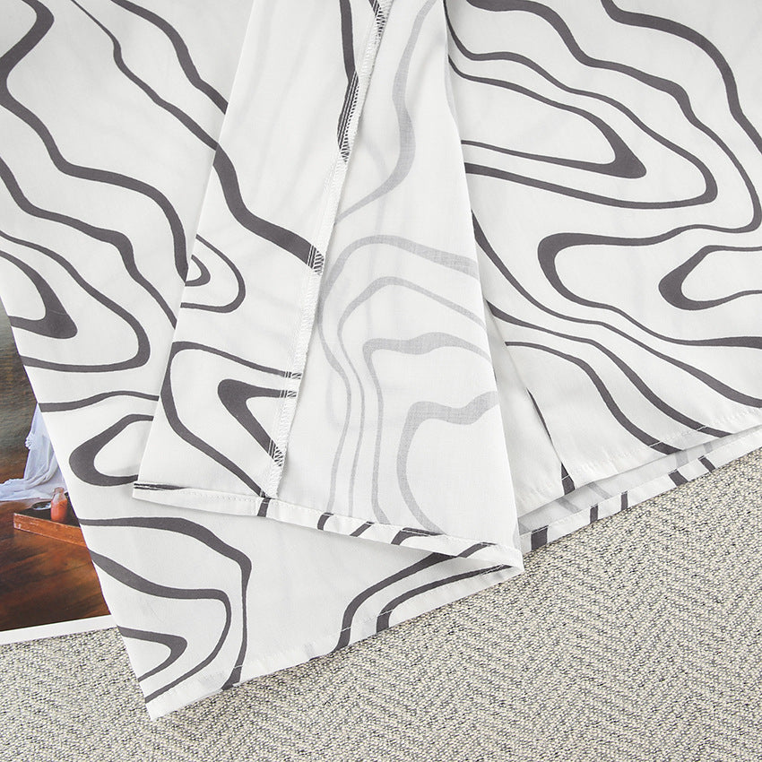 Printed Cardigan Long Sleeve Breathable Pajamas