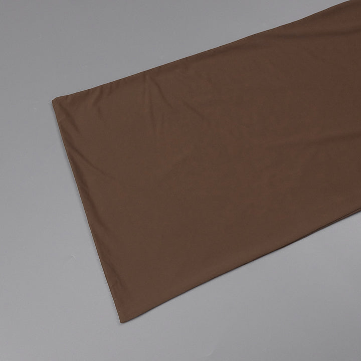 Brown Twisted Pleated Deep V Plunge Dress