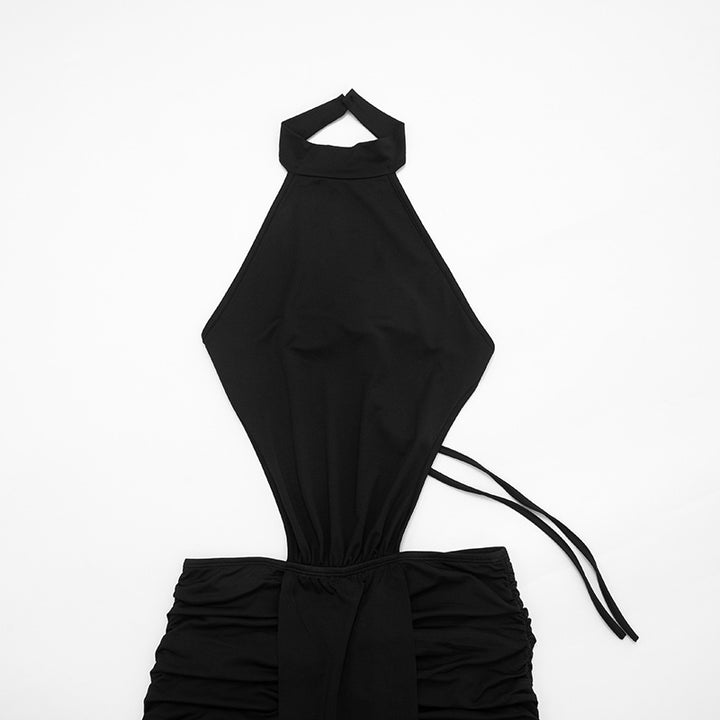 High Neck Sleeveless Mini Dress