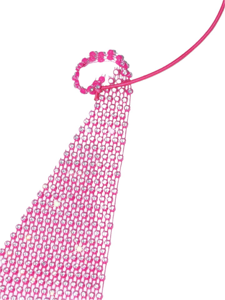 Mesh Rhinestone Halter Top