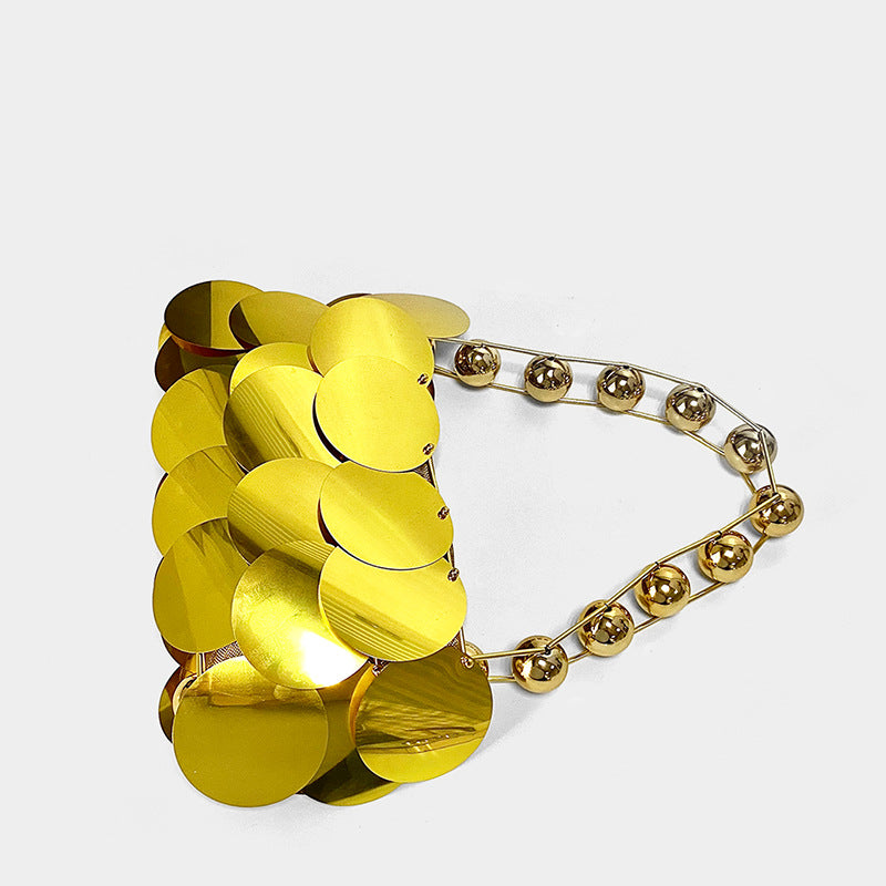 Giant Sequined Small Handmade Handbag