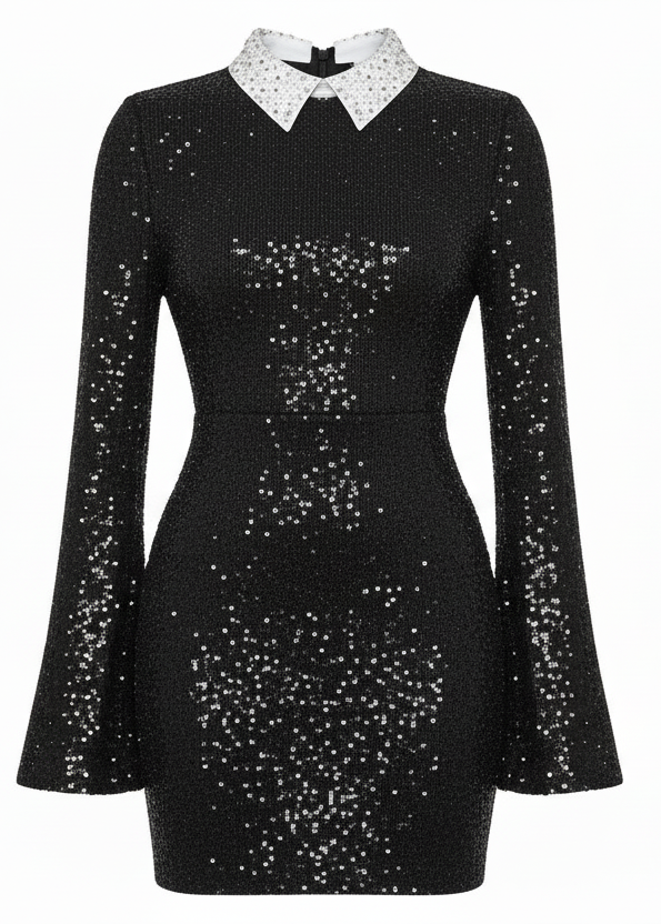 Sequin Backless Mini Dress