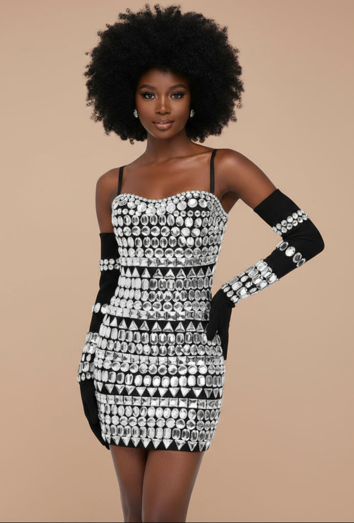 Super Mini Sweetheart Rhinestone Dress