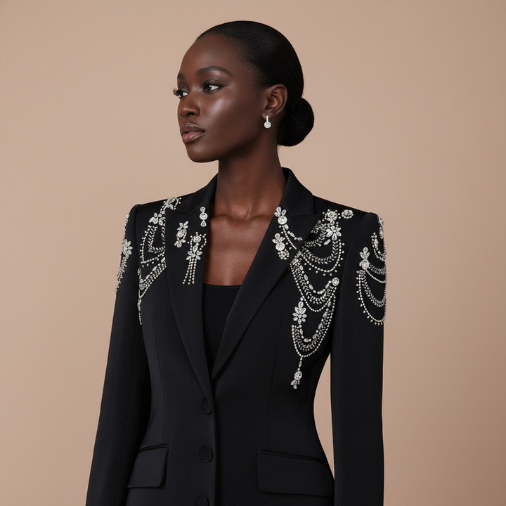 Black Bejeweled Blazer