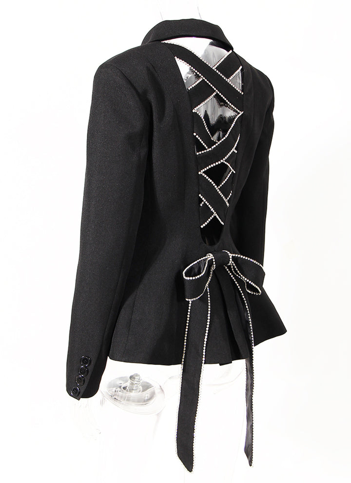 Rhinestone Criss Cross Blazer