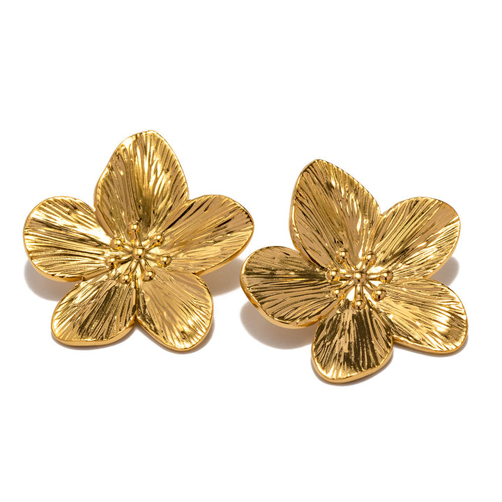 Retro Gold Floral Earrings