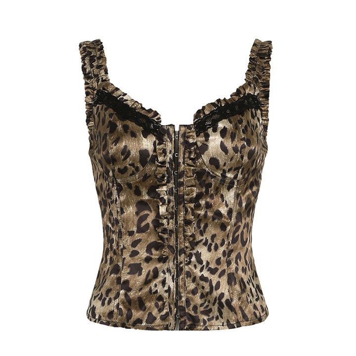 Leopard Print Lace Top