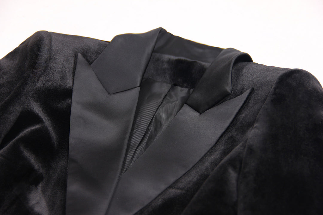 Velvet Ostrich Feather Blazer