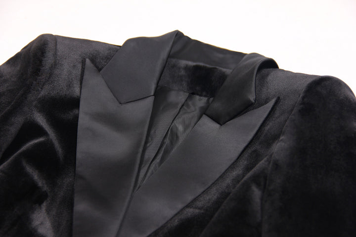 Velvet Ostrich Feather Blazer