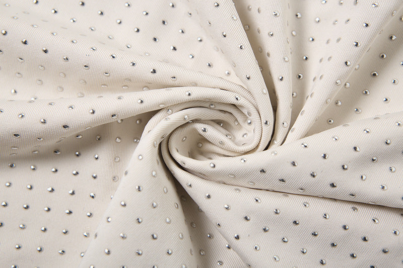 Rhinestone Low Cut Halter Dress