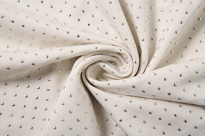 Rhinestone Low Cut Halter Dress