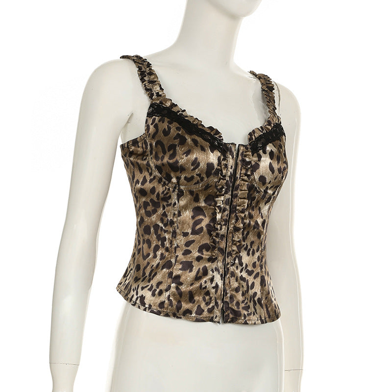 Leopard Print Lace Top