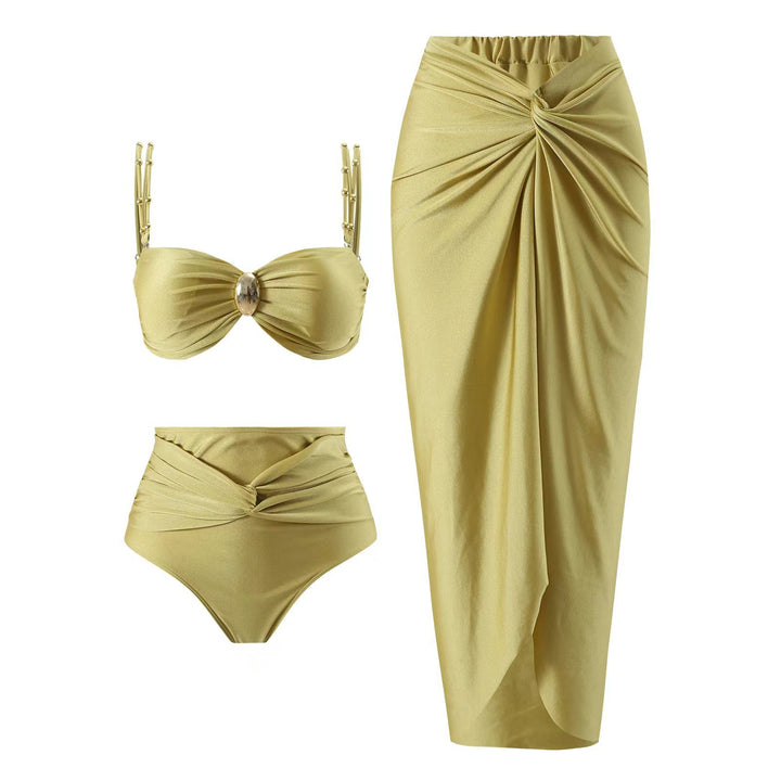 Tie Knot Three Piece Bikini Swimwear