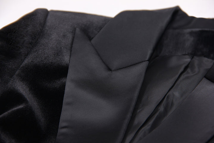 Velvet Ostrich Feather Blazer